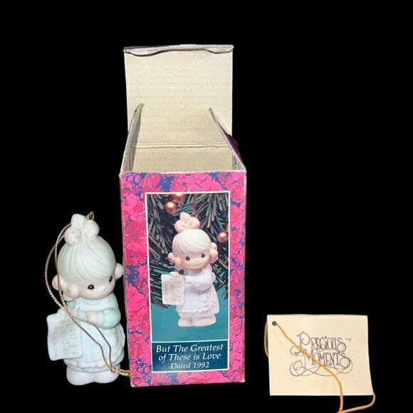VTG 1992 Precious Moments Christmas ornament "But the Greatest of These Is Love” - Picture 1 of 10